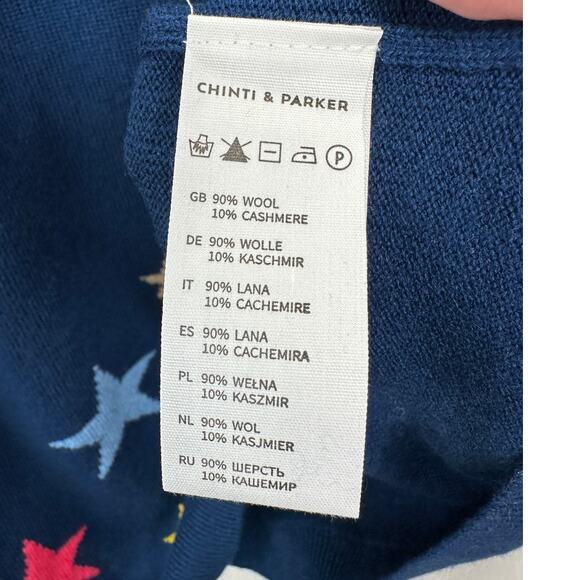 Chinti & Parker Navy Multi Star Long Sleeve Crewneck Sweater L - Picture 10 of 13
